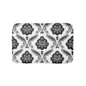 Rococo Damask Lg Pattern Grey Black White バスマット (正面)