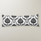 Rococo Damask Lg Pattern Grey Black White ボディピロー (裏面)