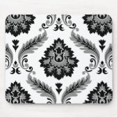 Rococo Damask Lg Pattern Grey Black White マウスパッド (正面)