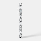 Rococo Damask Line Pattern Black on White iPhone 15ケース (左側面)