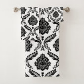 Rococo Damask Mixed Pattern Black on White バスタオルセット (インサイチュ)