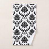 Rococo Damask Mixed Pattern Black on White バスタオルセット (ハンドタオル)