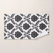 Rococo Damask Mixed Pattern Black on White バスタオルセット (ハンドタオル)