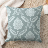 Rococo Damask Off-Set Pattern Duck Egg Blue+Teal クッション (ブランケット)