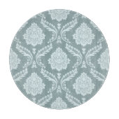Rococo Damask Pattern Duck Egg Blue+Teal カッティングボード (正面)