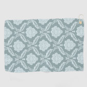 Rococo Damask Pattern Duck Egg Blue+Teal ゴルフタオル (横)