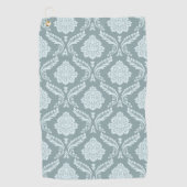 Rococo Damask Pattern Duck Egg Blue+Teal ゴルフタオル (正面)