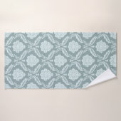 Rococo Damask Pattern Duck Egg Blue+Teal バスタオル (バスタオル)