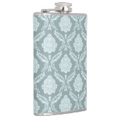 Rococo Damask Pattern Duck Egg Blue+Teal フラスク (右)