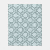 Rococo Damask Pattern Duck Egg Blue+Teal フリースブランケット (正面)