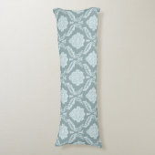 Rococo Damask Pattern Duck Egg Blue+Teal ボディピロー (正面縦)