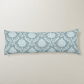 Rococo Damask Pattern Duck Egg Blue+Teal ボディピロー (裏面)
