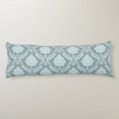 Rococo Damask Pattern Duck Egg Blue+Teal  ボディピロー (裏面)