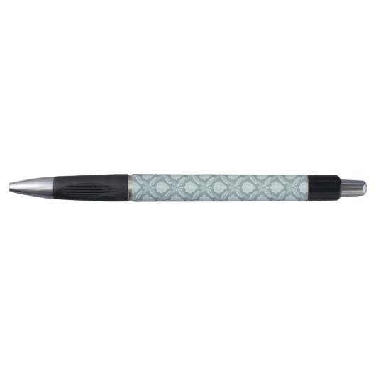 Rococo Damask Pattern Duck Egg Blue+Teal ボールペン (正面)