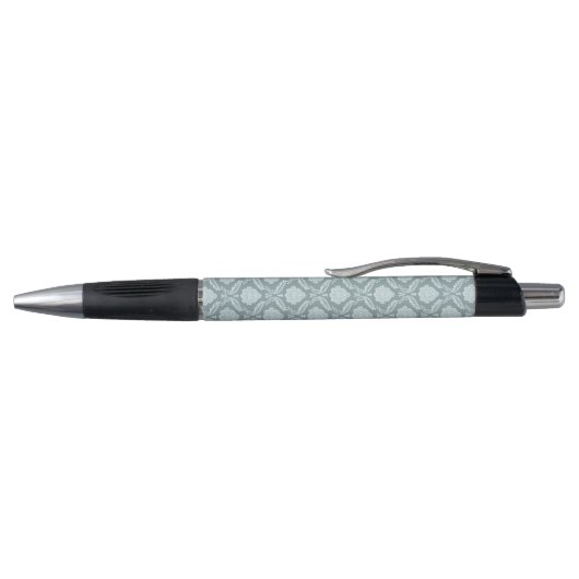 Rococo Damask Pattern Duck Egg Blue+Teal ボールペン (トップ)