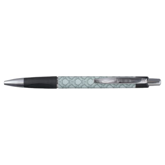 Rococo Damask Pattern Duck Egg Blue+Teal ボールペン (裏面)