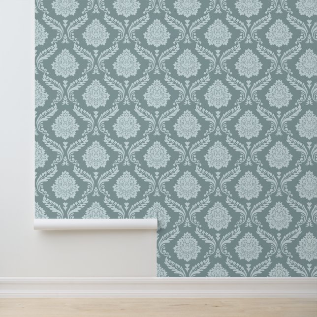 Rococo Damask Pattern Duck Egg Blue+Teal 壁紙 (アプリケーション)