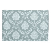 Rococo Damask Pattern Duck Egg Blue+Teal 枕カバー (裏面)
