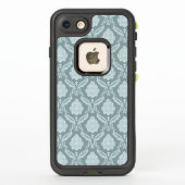 Rococo Damask Pattern Duck Egg Blue+Teal LifeProof iPhoneケース (裏面)