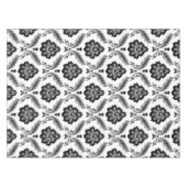 Rococo Damask Pattern Grey Black White テーブルクロス (正面(横))