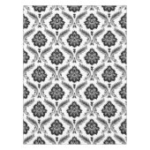 Rococo Damask Pattern Grey Black White テーブルクロス (正面)