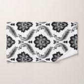 Rococo Damask Pattern Grey Black White バスタオルセット (ハンドタオル)
