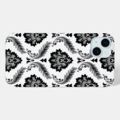 Rococo Damask Pattern Grey Black White Case-Mate iPhoneケース (裏面 (横))