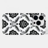 Rococo Damask Pattern Grey Black White Case-Mate iPhoneケース (裏面 (横))