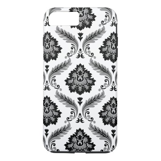 Rococo Damask Pattern Grey Black White Case-Mate iPhoneケース (裏面)