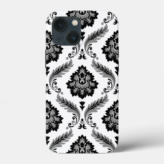 Rococo Damask Pattern Grey Black White Case-Mate iPhoneケース (裏面)