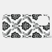 Rococo Damask Pattern Grey Black White Case-Mate iPhoneケース (裏面 (横))