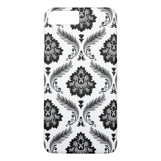 Rococo Damask Pattern Grey Black White Case-Mate iPhoneケース (裏面)
