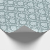 Rococo Damask Rpt Pattern Duck Egg Blue+Teal ラッピングペーパー (角)