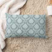 Rococo Damask Rpt Pattern Duck Egg Blue+Teal ランバークッション (ブランケット)