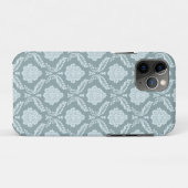 Rococo Damask Rpt Pattern Duck Egg Blue+Teal Case-Mate iPhoneケース (裏面(横))
