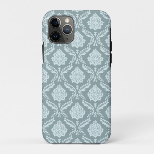 Rococo Damask Rpt Pattern Duck Egg Blue+Teal Case-Mate iPhoneケース (裏面)