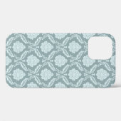 Rococo Damask Rpt Pattern Duck Egg Blue+Teal Case-Mate iPhoneケース (裏面 (横))