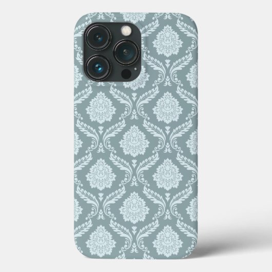 Rococo Damask Rpt Pattern Duck Egg Blue+Teal Case-Mate iPhoneケース (裏面)