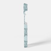 Rococo Damask Rpt Pattern Duck Egg Blue+Teal iPhoneケース (左側面)