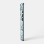 Rococo Damask Rpt Pattern Duck Egg Blue+Teal iPhoneケース (左側面)