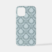 Rococo Damask Rpt Pattern Duck Egg Blue+Teal iPhoneケース (裏面)