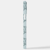 Rococo Damask Rpt Pattern Duck Egg Blue+Teal iPhoneケース (右側面)
