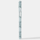 Rococo Damask Rpt Pattern Duck Egg Blue+Teal iPhoneケース (左側面)