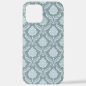 Rococo Damask Rpt Pattern Duck Egg Blue+Teal iPhoneケース (裏面)