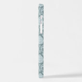 Rococo Damask Rpt Pattern Duck Egg Blue+Teal iPhoneケース (左側面)