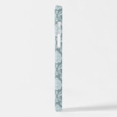 Rococo Damask Rpt Pattern Duck Egg Blue+Teal iPhoneケース (左側面)