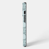Rococo Damask Rpt Pattern Duck Egg Blue+Teal iPhoneケース (左側面)