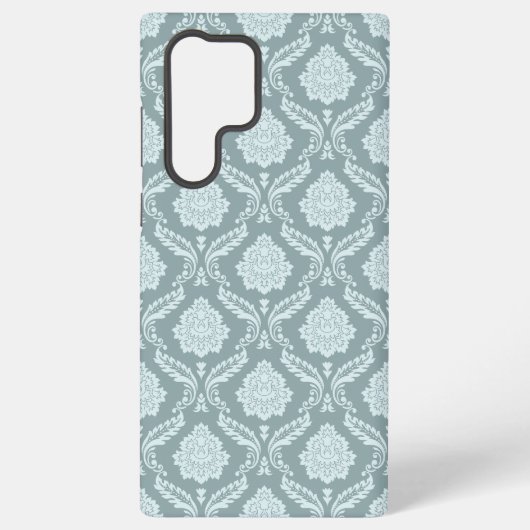Rococo Damask Rpt Pattern Duck Egg Blue+Teal Samsung Galaxyケース (裏面)