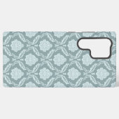 Rococo Damask Rpt Pattern Duck Egg Blue+Teal Samsung Galaxyケース (裏面横)