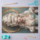 Rococo Duchess in Teal and Gold Decoupage Paper 薄葉紙 (クラフト)